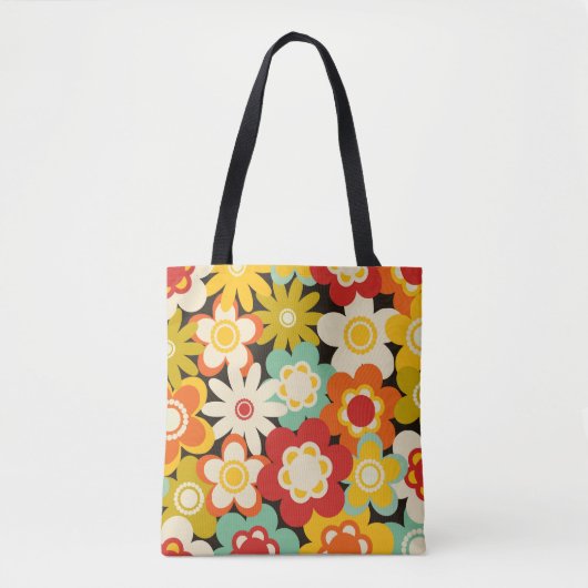 Helle Farbige Retro Süße Blumenmuster Tasche (Vorderseite)