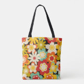 Helle Farbige Retro Süße Blumenmuster Tasche (Rückseite)