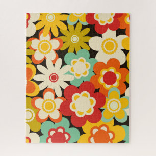 Helle Farbige Retro Süße Blumige Muster Puzzle