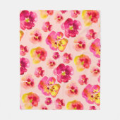 Helle Farbige Rosa Stiefmütterchen Fleecedecke (Vorderseite)