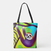 Helle farbige Sloth Tote Tasche (Rückseite)