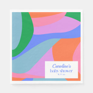 Helle Farbige Spielerei Abstracte Kunst Baby-Party Serviette