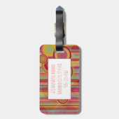Helle, farbige Streifen und Kreise, Personalisiert Gepäckanhänger (Rückseite vertikal)
