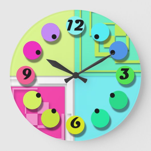 Helle, farbige Uhr (Vorderseite)