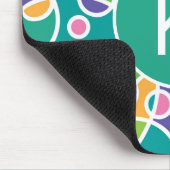 Helle Farbige Verrückte Kreise Muster Monogramm Mousepad (Ecke)