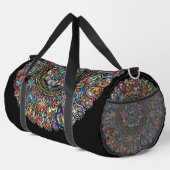 Helle Farbigkeit Mandala Pink Aqua Gelb Blau Duffle Bag (Rechte Ecke)