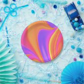 Helle Farbschwirre Pappteller (Party)