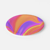 Helle Farbschwirre Pappteller (Schrägansicht)