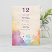 Helle Farbspritze Hochzeitstühle Einladung (Stehend Vorderseite)