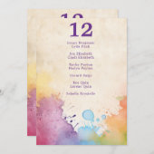 Helle Farbspritze Hochzeitstühle Einladung (Vorne/Hinten)