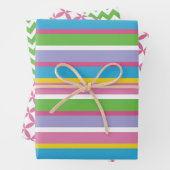 Helle Farbstreifen Moderner Spaß Angesagt zeitlos Geschenkpapier Set (Beispiel)