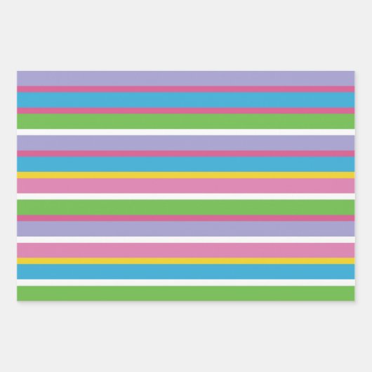 Helle Farbstreifen Moderner Spaß Angesagt zeitlos Geschenkpapier Set (Vorderseite)