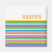 Helle Farbstreifen NAME Moderner Sommerspass Anges Magnet (Vorne)