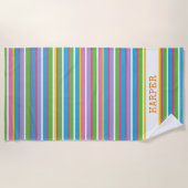 Helle Farbstreifen NAME Moderner Sommerspass Anges Strandtuch (Vorderseite)