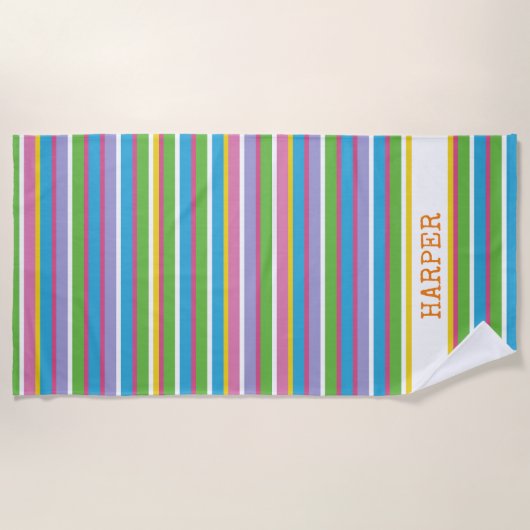 Helle Farbstreifen NAME Moderner Sommerspass Anges Strandtuch (Vorderseite)