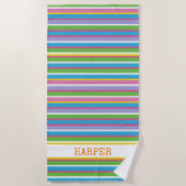 Helle Farbstreifen NAME Moderner Sommerspass Anges Strandtuch (Vorderseite)