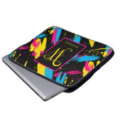 Helle Farbstriche Monogramm, Nachname Laptopschutzhülle (Vorne Knopf)
