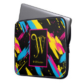 Helle Farbstriche Monogramm, Nachname Laptopschutzhülle (Vorderseite Links)