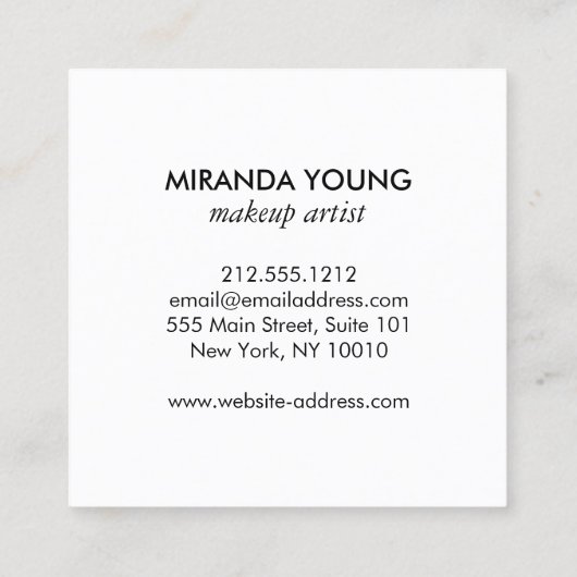 Helle Farbtöne Abstraktes Wasserfarben Quadratische Visitenkarte (Rückseite)