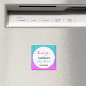 Helle Farbtupfer Blau Lila Danke Baby Dusche Magnet (In Situ (Geschirrspüler))