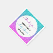 Helle Farbtupfer Blau Lila Danke Baby Dusche Serviette (Ecke)