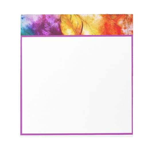 Helle Federn Notizblock (Vorderseite)