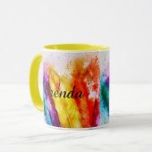 Helle Federn personalisierter Schleim Tasse (Vorderseite Links)