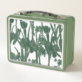 Helle Federodien, Tulpen Illustration. Metall Brotdose (Rückseite)