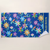 Helle, feine Blume Strandtuch (Vorderseite)