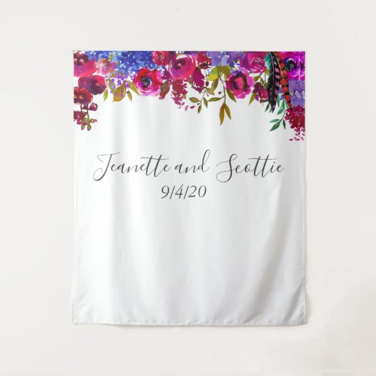 Helle, feine Farben Blumenrosa Lila Hintergrund Wandteppich (Vorderseite)