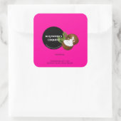 Helle, feine, rosa Kokosnuss Coquitflasche Quadratischer Aufkleber (Tasche)