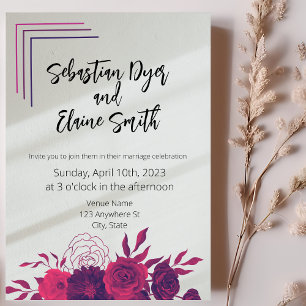 Helle, feine rosa und Lila Sonnenlichtblende Hochz Einladung