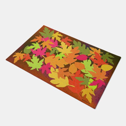 Helle Felt Look Blätter schön Fußmatte (Schrägansicht)