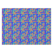 Helle, fette, blaue, grüne Korallen-Abstrakt-Patch Tischdecke (Vorderseite (Horizontal))