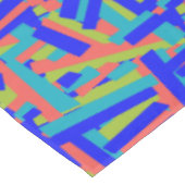 Helle, fette, blaue, grüne Korallen-Abstrakt-Patch Tischdecke (Schrägansicht)