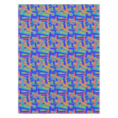 Helle, fette, blaue, grüne Korallen-Abstrakt-Patch Tischdecke (Vorderseite)