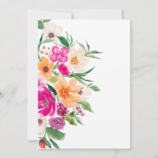 Helle, fette Blume Drehbuch Babydusche Einladung (Rückseite)