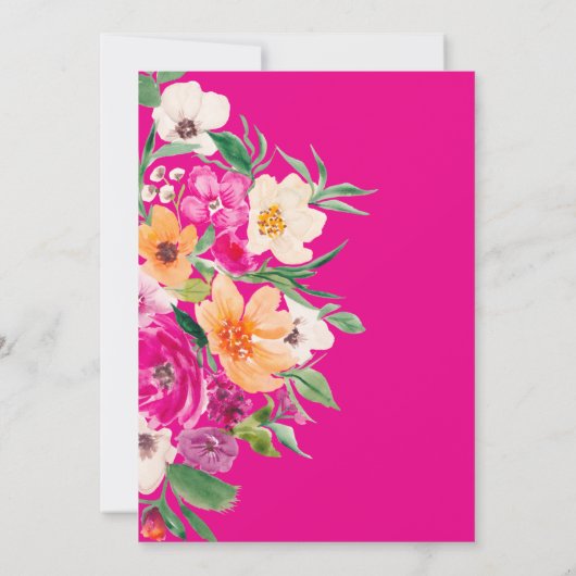 Helle, fette Blume Drehbuch Sweet 16 Einladung (Rückseite)