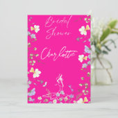 Helle, fette Blume-Schrift Bridal Einladung (Stehend Vorderseite)