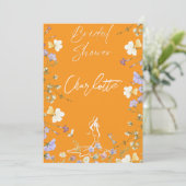 Helle, fette Blume-Schrift Bridal Einladung (Stehend Vorderseite)