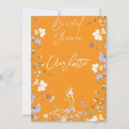 Helle, fette Blume-Schrift Bridal Einladung