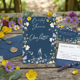 Helle, fette Blume-Schrift Bridal Einladung