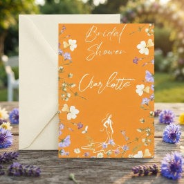 Helle, fette Blume-Schrift Bridal Einladung