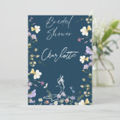 Helle, fette Blume-Schrift Bridal Einladung (Stehend Vorderseite)
