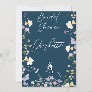 Helle, fette Blume-Schrift Bridal Einladung