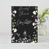 Helle, fette Blume-Schrift Bridal Einladung (Stehend Vorderseite)