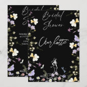 Helle, fette Blume-Schrift Bridal Einladung (Vorne/Hinten)