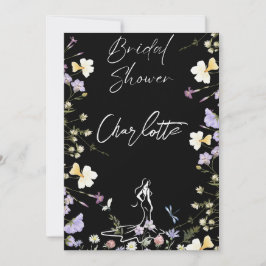 Helle, fette Blume-Schrift Bridal Einladung