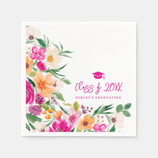 Helle, fette Wildblumen Abschluss Serviette (Vorderseite)