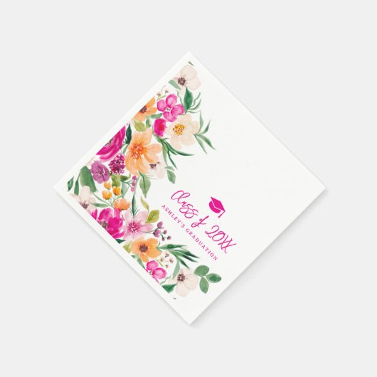 Helle, fette Wildblumen Abschluss Serviette (Ecke)